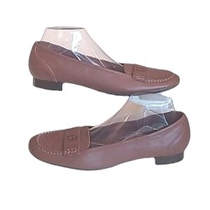 Etienne Aigner Juliana Leather Loafer Slip On Mini Heel Flat Cushion Sole 10.5